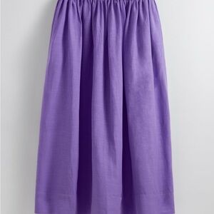 & Other Stories Smock Waist Purple Midi Skirt